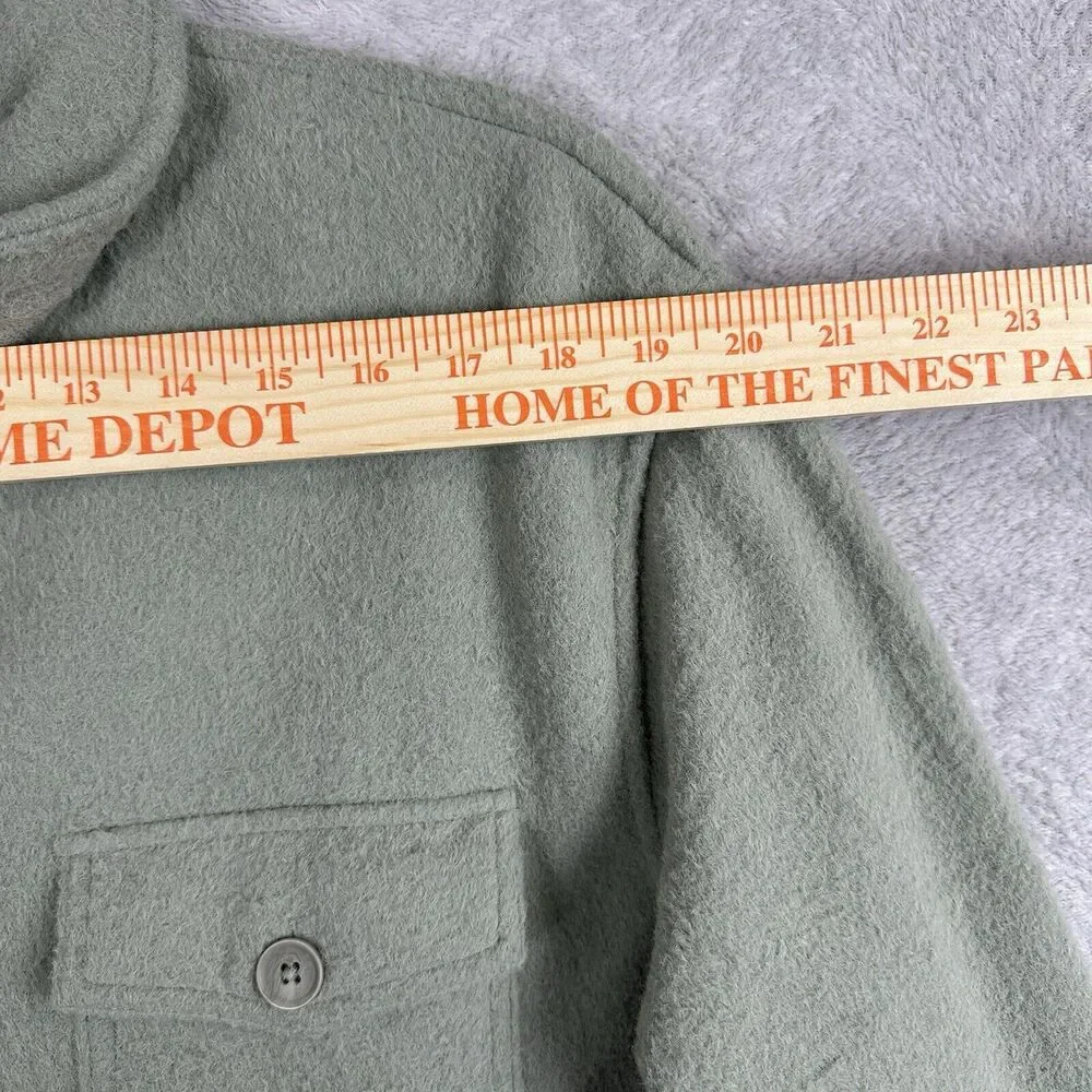 Hilary Radley Shacket Women Large Green Thick Shirt Jacket Preppy Casual Minimal - Picture 15 of 16